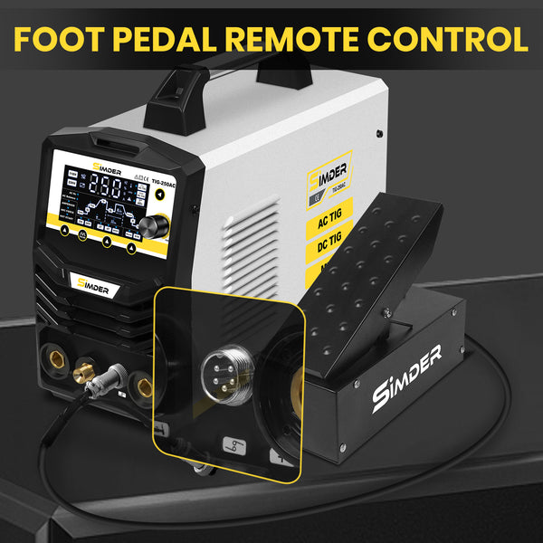 SSIMDER TIG-250 AC TIG Welder With Smart Synergic AC/DC TIG, AC/DC Pulse TIG, Spot TIG, Stick