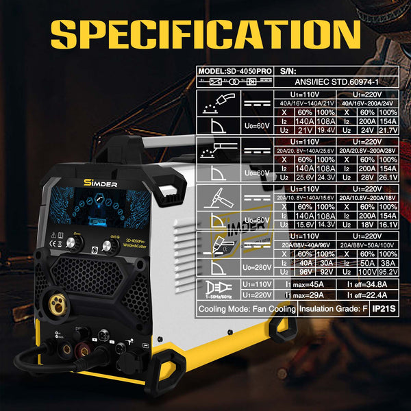 USED-SSimder Upgraded SD-4050Pro(2024) 10-in-1 Aluminum Welder&Cutter