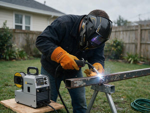 Flux core MIG welding outdoors with no gas tank, Simder MIG-140Pro