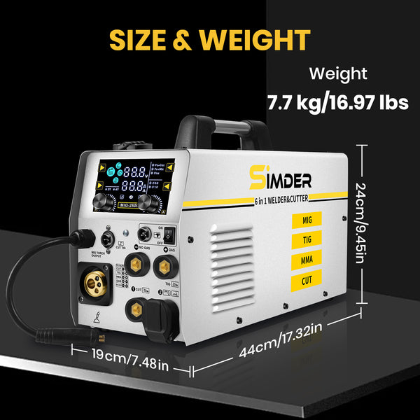SSIMDER MIG-250 6 In 1 Welder&Plasma Cutter Welder