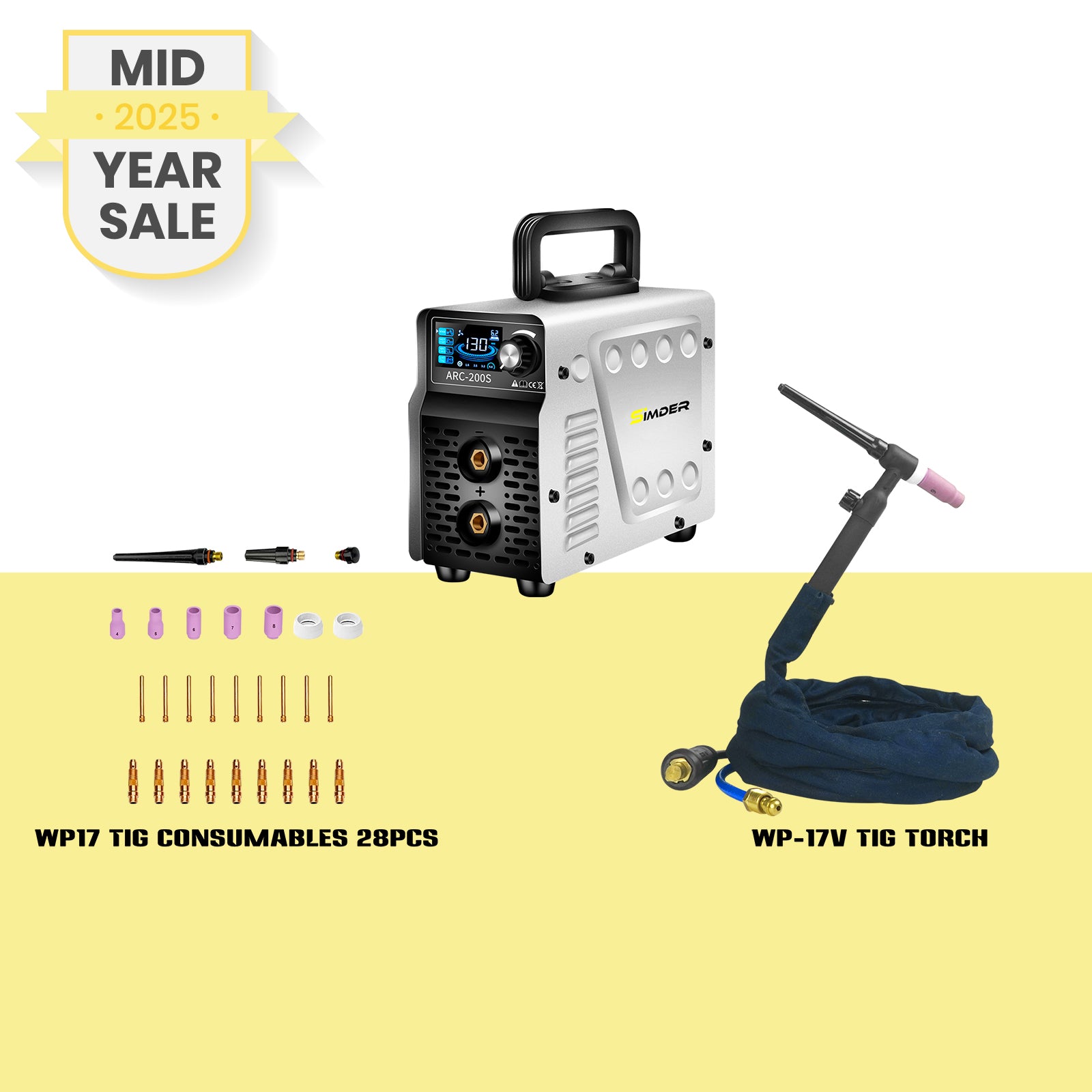 SSimder ARC-200S Stick Welder Lift TIG/Stick 2 in 1 Welding Machine