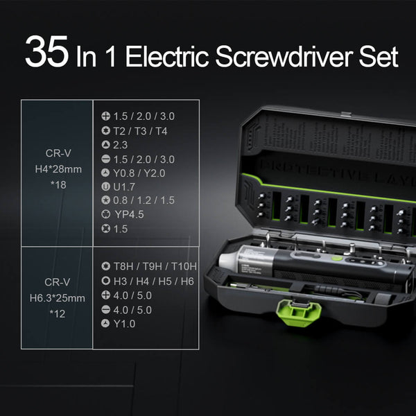 SSIMDER ES01 Elektrischer 35-in-1-Schraubendrehersatz für Reparaturen