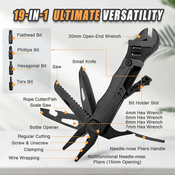 SSIMDER M2 Multitool Schraubenschlüssel Zange Mehrzweck 19 In 1