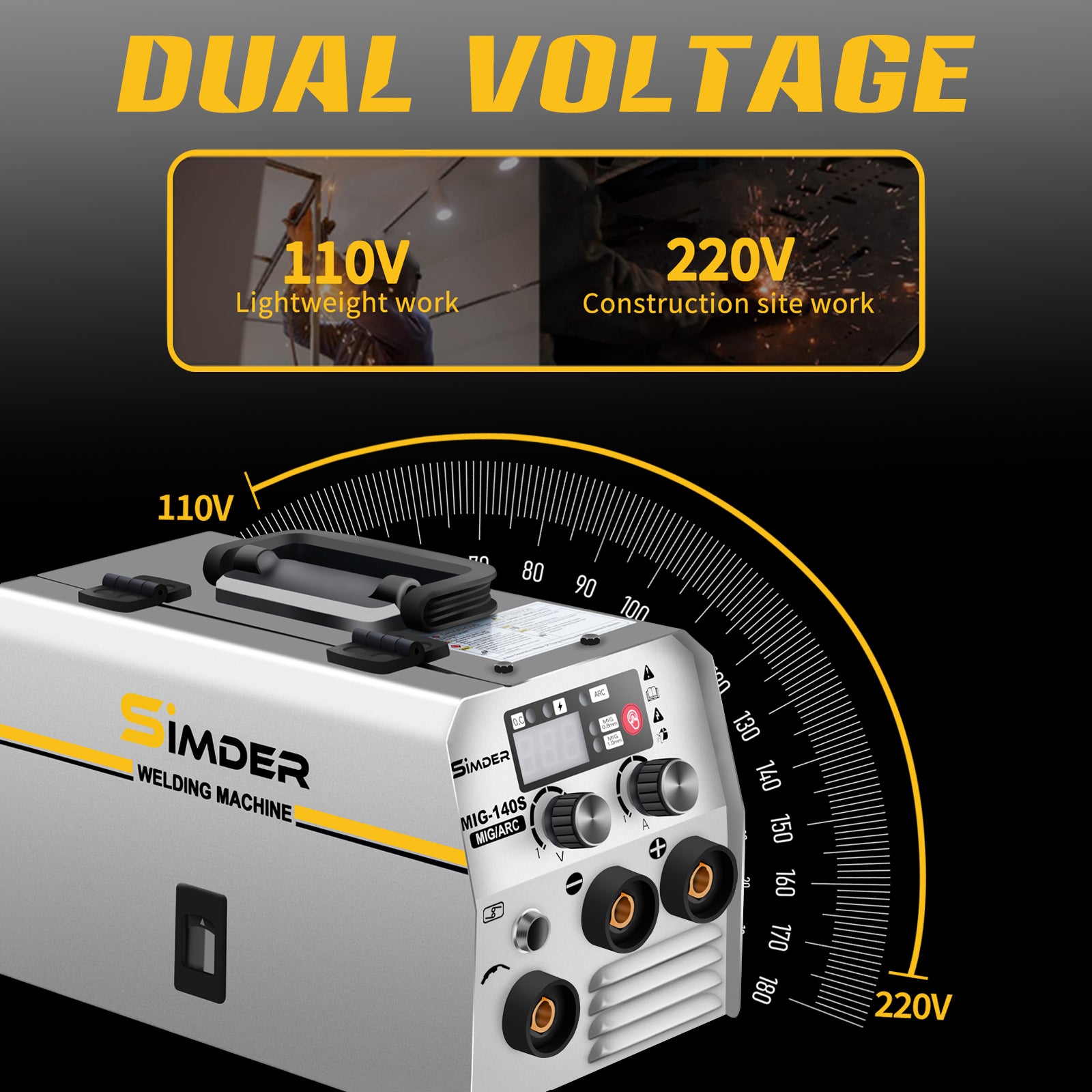 SSimder MIG-140S Gasless 2 in 1 MIG Welder