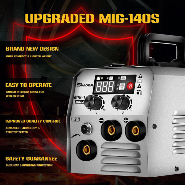 SSimder MIG-140S Gasless 2 in 1 MIG Welder