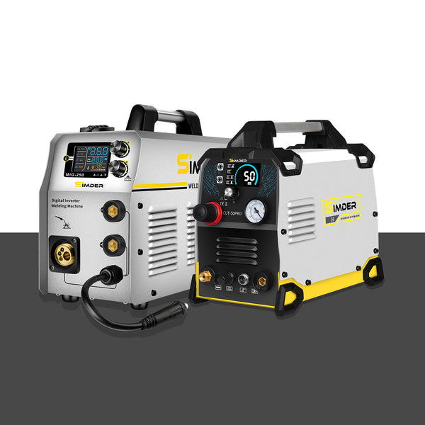 SSIMDER CUT-50PRO Pilot Arc Plasma Cutter + MIG-250 4-in-1 Welder