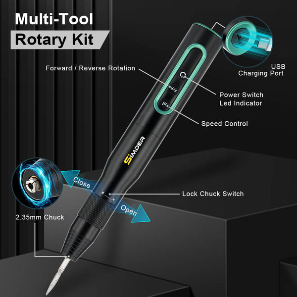 Kit di utensili rotanti elettrici senza fili SSIMDER S2 per artigiani e amanti del fai da te