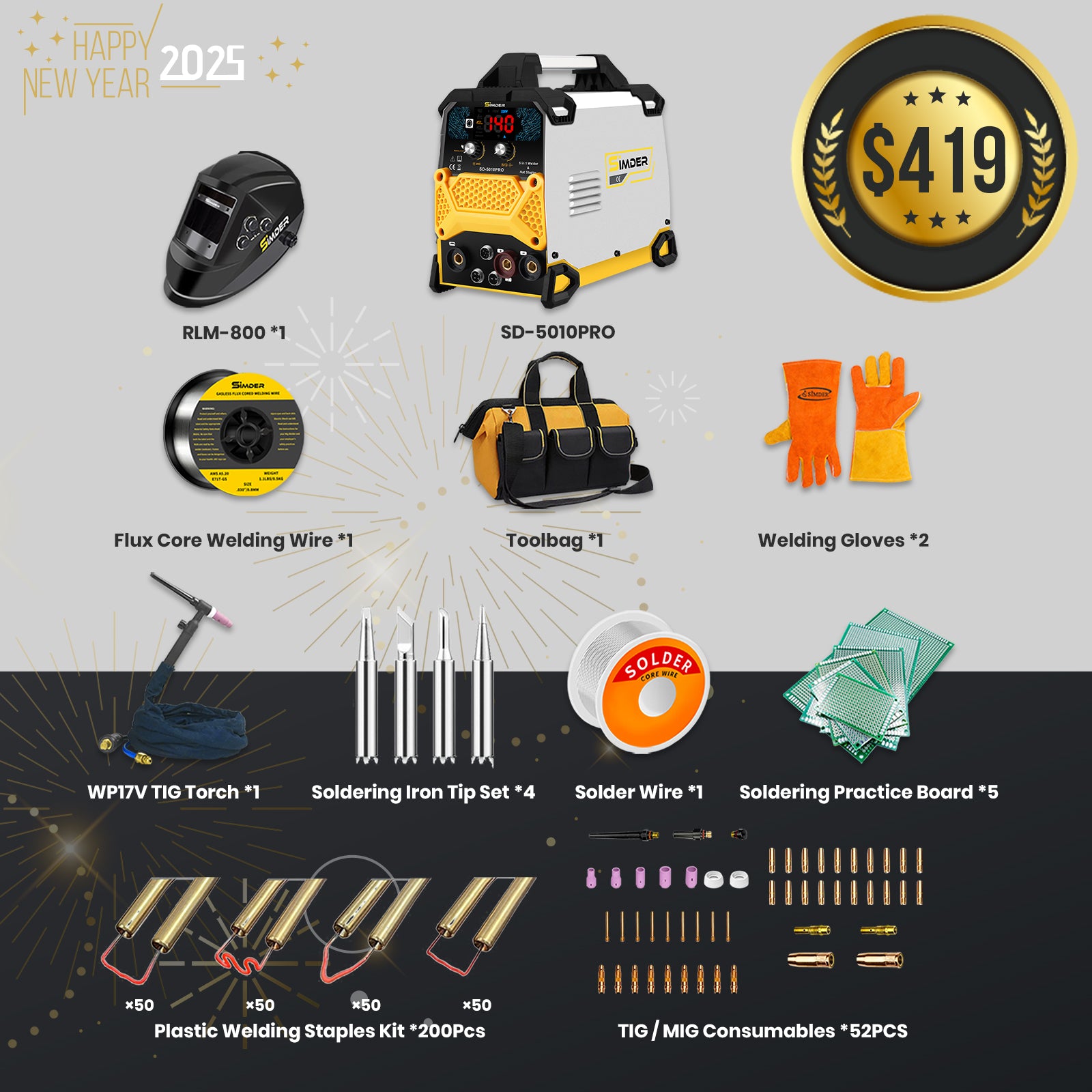 SSimder SD-5010 PRO 5-in-1 Welder, Hot Stapler&Soldering Iron