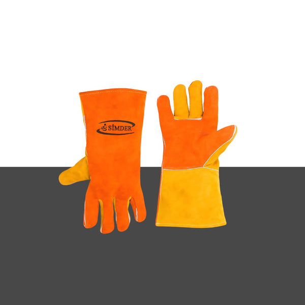 SSimder welding gloves in orange and yellow leather