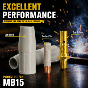 SSimder 15AK Non-Stick Coating MIG Welding Consumables 25PCS