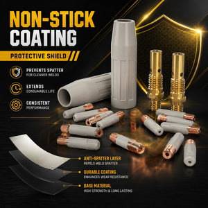 SSimder 15AK Non-Stick Coating MIG Welding Consumables 25PCS